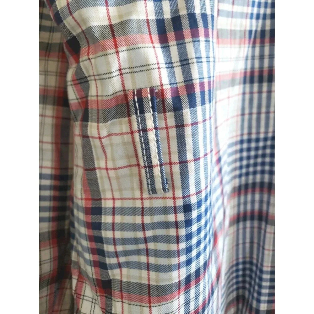 Tommy Hilfiger Rain Coat Womens Large Blue Plaid Double Breast Gold Buttons NWT - Picture 6 of 10